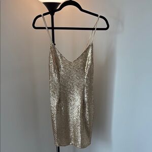 Abercrombie & Fitch Gold Sequin Mini Dress